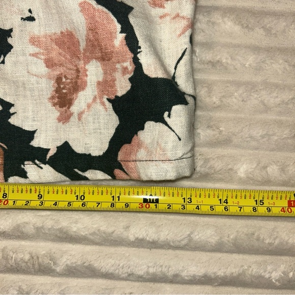 Floral Linen Crop Top Abercrombie & Fitch Blue and Pink Floral Small - Picture 3 of 5